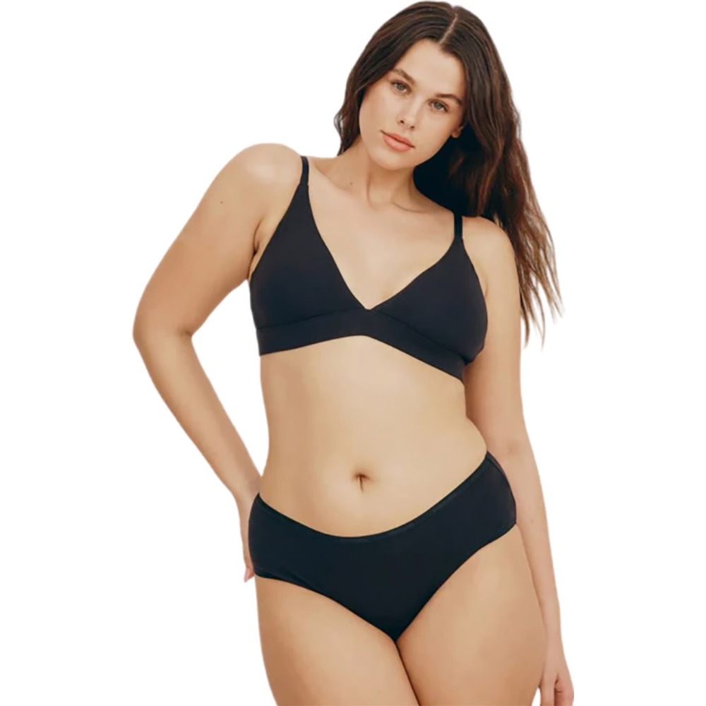 Organic Basics Core Triangle Bralette Black Organic Cotton OB120002 Size S NWT